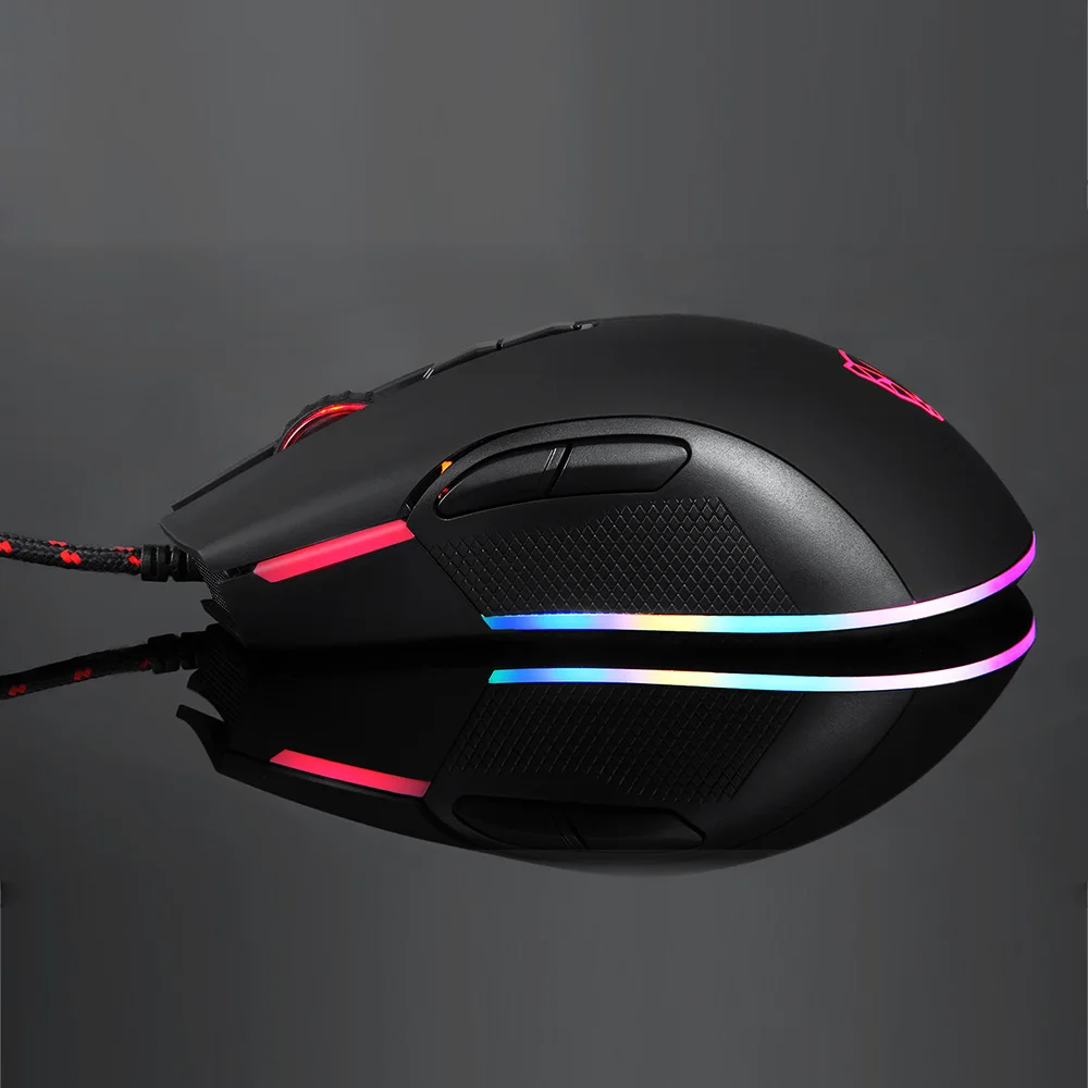 Motospeed V70 PMW3360 12000 DPI 7 кнопок USB Проводная игровая мышь PUBG RGB светодиодная оптическая