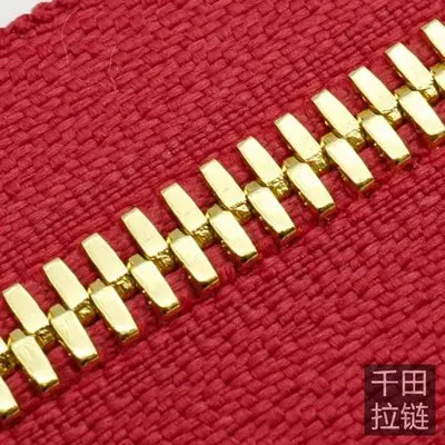 5 супер прочная японская двунаправленная Кукуруза зубы Золотая медная металлическая молния - Цвет: 1m