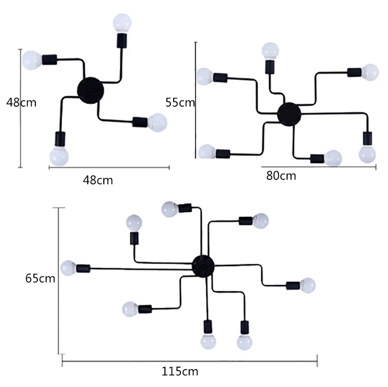 Винтажные потолочные светильники, железные Индивидуальные Потолочные светильники для гостиной, спальни, винтажные промышленные Чердаки, креативные потолочные лампы