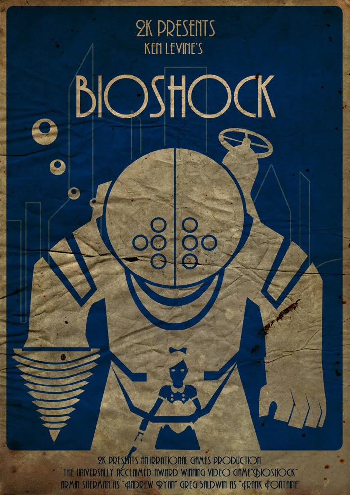 BIOSHOCK RAPTURE плакаты кино-стикеры Настенные белая мелованная бумага PrintsClear изображение украшение дома гостиная домашний арт бренд