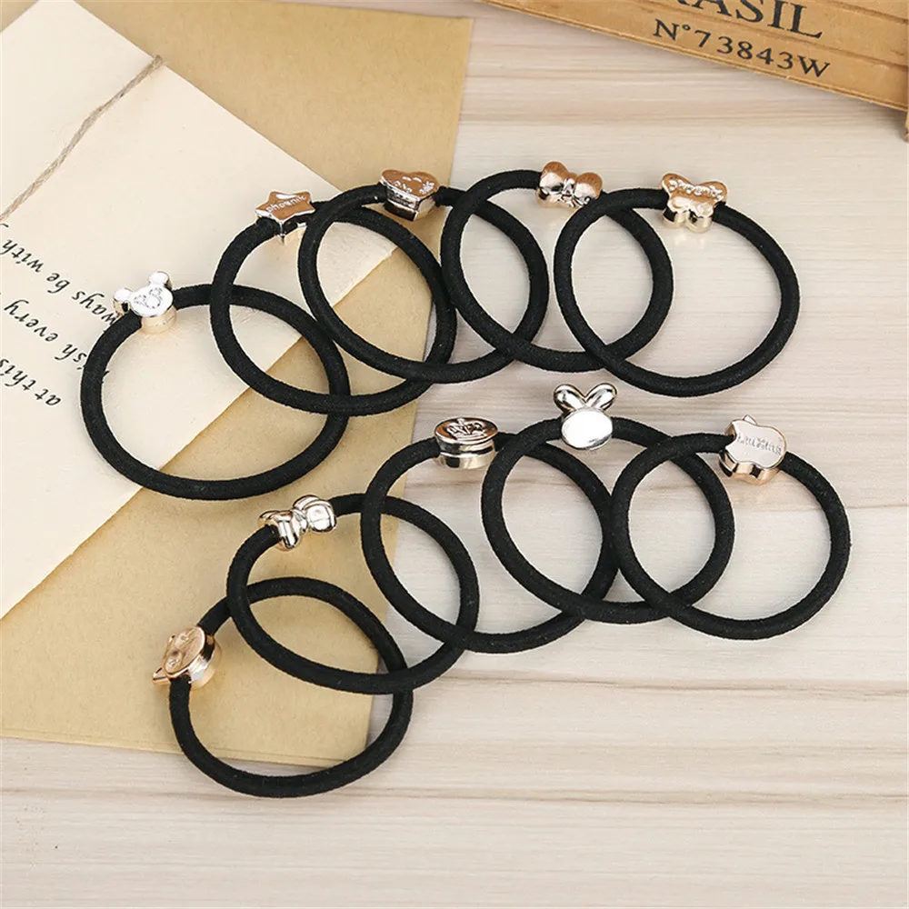 3 PCS Ponytail Holder Rubber Band Gum Simple Black Headband Flower Heart Bow Hair Accessories for Women Girl Elastic Hair Bands 3 PCS Ponytail Holder Rubber Band Gum Simple Black Headband Flower Heart Bow Hair Accessories for Women Girl Elastic Hair Bands