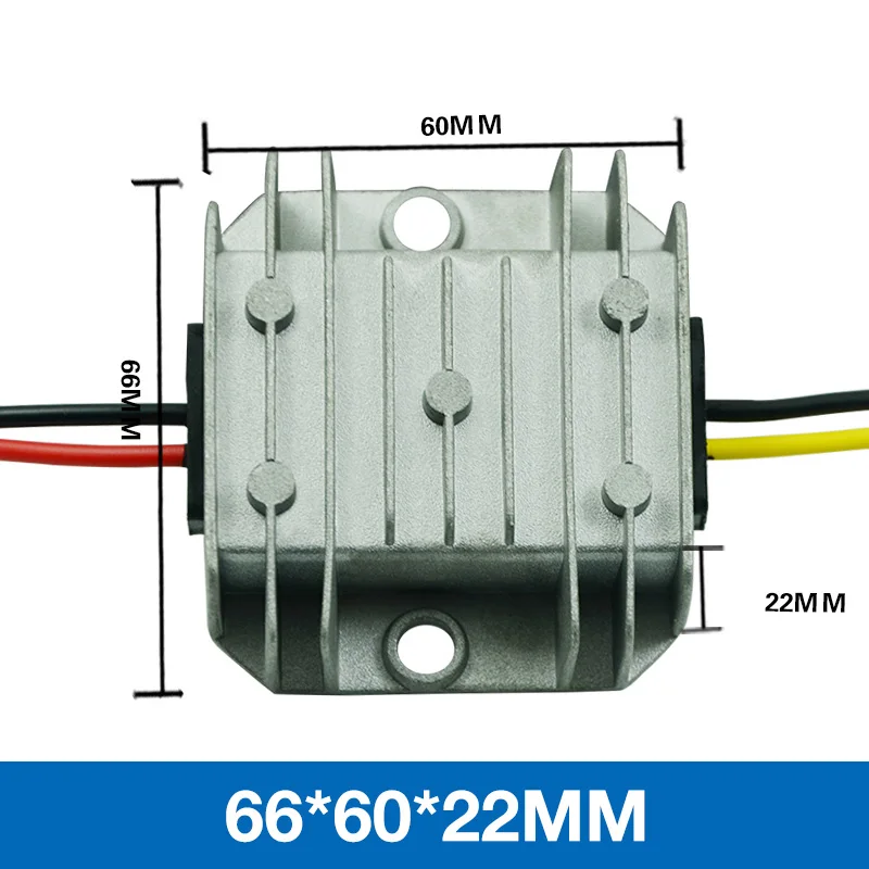 Преобразователь питания DC/DC понижающий 5-32 В до 12 В 1A2A3A водонепроницаемый модуль управления автомобиля низкий нагрев автоматическая защита размер 66*57*22 мм