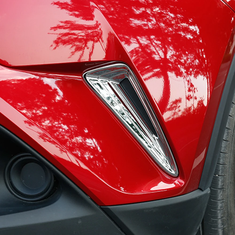 Для Toyota C-HR CHR аксессуары для стайлинга автомобилей углеродное волокно автомобильный передний бампер Защита угловая полоса накладка наклейки