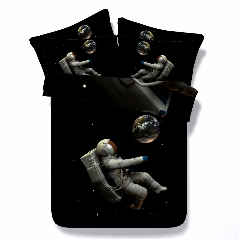 Free shipping 100%cotton outer space astronaut 4pcs 3d ...