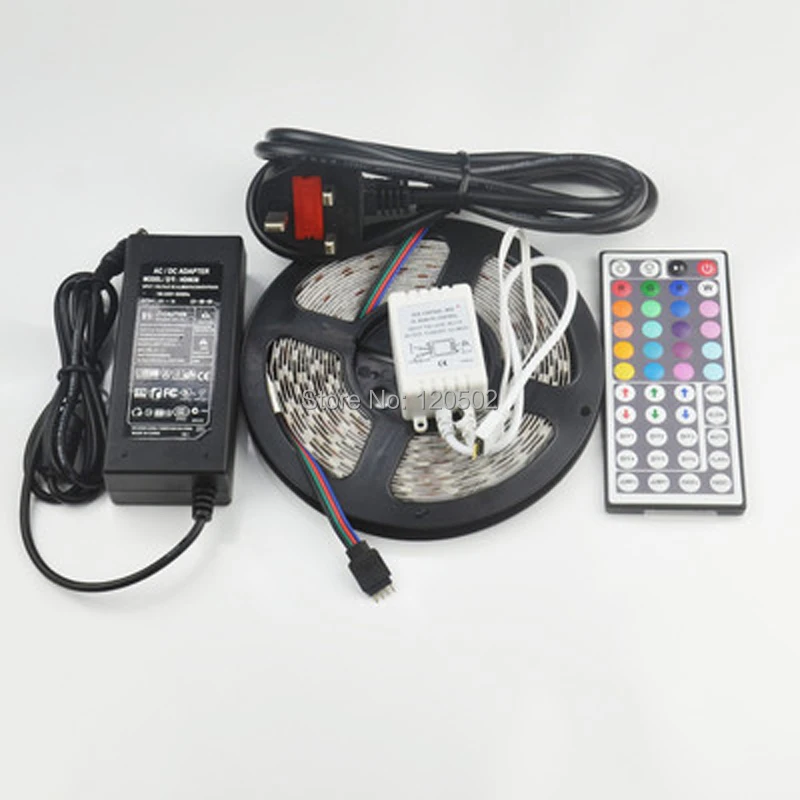 #cheap 5M SMD 5050 150Leds RGB LED Strips +44 Key IR Remote Control +12V 3A Power Supply US EU UK AU Warm white Yellow 30Leds m