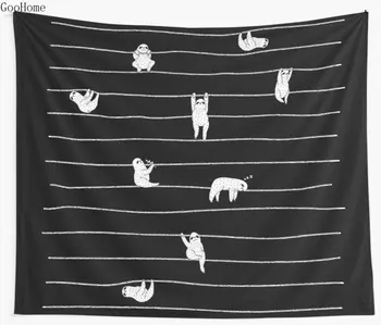

Sloth Stripe Wall Tapestry Beach Towel Polyester Blanket Yoga Shawl Mat