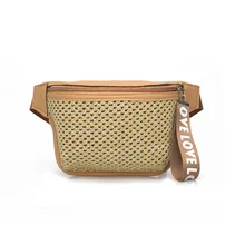 Летняя соломенная поясная сумка для женщин, дизайнерская поясная сумка, модная поясная сумка, Женская нагрудная сумка для телефона, Женская пляжная соломенная мессенджер, сумки