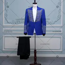 Мужской тонкий костюм для суда, пиджак, торжественное платье, костюм шафера, одежда для хора, костюм с заклепками, платье для приема VSTINUS