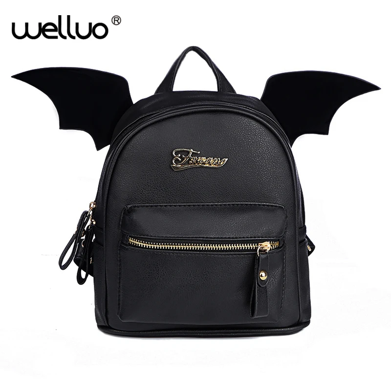 Women Mini Bat Wings Backpack for Teenager Girls Cartoon Fashion