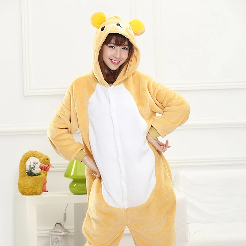 Пижама для девочек новые детские унисекс pijamas Rilakkuma малыш мультфильм животных Косплэй Пижама Onesie пижамы Толстовка