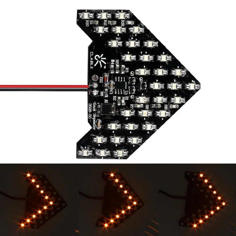 2PCS Car Side Mirror Turning Signal Light Lamp Arrow Shape 33 SMD Auto