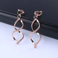 4 Color Geometry Irregular Metal Wave Pattern Glitter Clip on Earrings No Pierced for Women Minimalism Ear Clips Fashion Jewelry 2