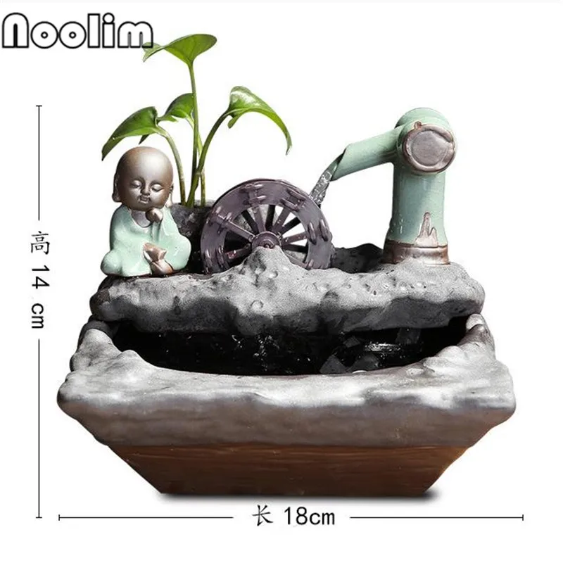Китайский монах домашний рабочий стол керамические фонтаны украшения аксессуары Фэн колесо шуй фонтан ремесло украшения