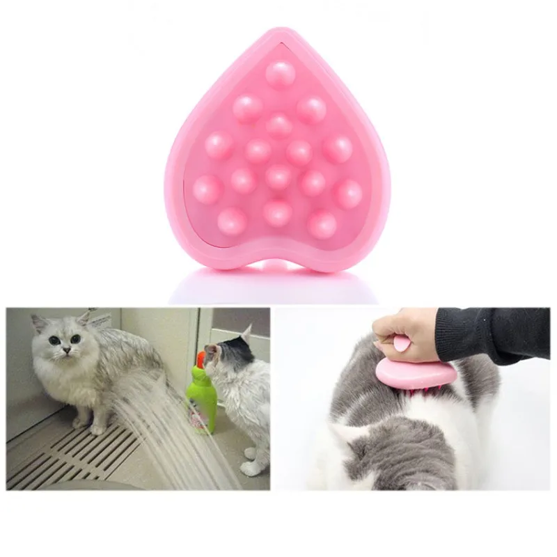 Pet Dog Cat Multifunctional Bath Silicone Comb for Removing Loose Hair