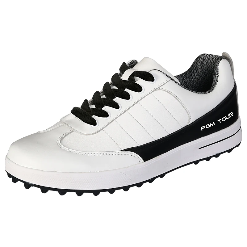جديد الرجال حذاء جولف أحذية رياضية أعلى طبقة جلدية للماء تنفس (الأبيض)