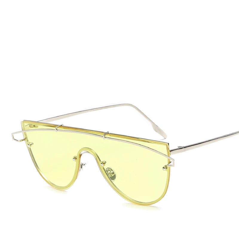 

sexy Sunglasses Women 2018 luxury Brand Designer flat top ladies big large rose gold yellow pink orange oculos de sol uv400