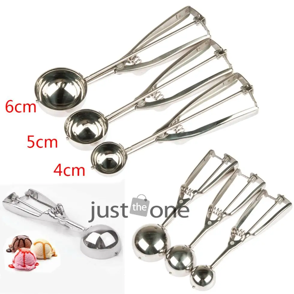 

1PCS Ice Cream Potato Mash Food Stainless Steel Spoon Scoop cooking tools popsicle molds for Home Kitchen Party hot