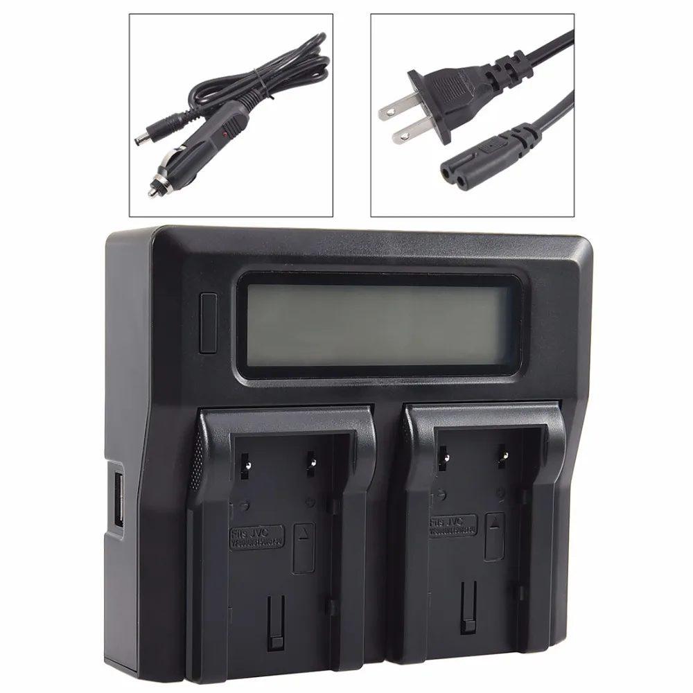 DSTE LCD36A Dual Battery Charger with USB Port for JVC BN VF808 VF815