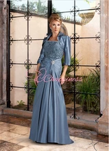 Vestidos appliques taft mutter der braut kleid plus größe mit jacke formale abend-kleid freies verschiffen