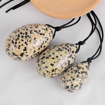 

Natural Dalmatian Yoni Eggs Jade Massage Stone Crystal Mineral Kegel Exerciser Pelvic Muscle Vaginal Ben Wa Balls Dropshipping