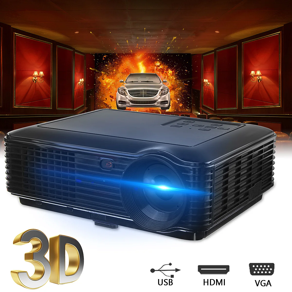 SV-226 1080P Mini Portable Projector Office Teaching Projector 800 X 600 Pixels Home Theater with AV VGA cable SV-226 1080P Mini Portable Projector Office Teaching Projector 800 X 600 Pixels Home Theater with AV VGA cable