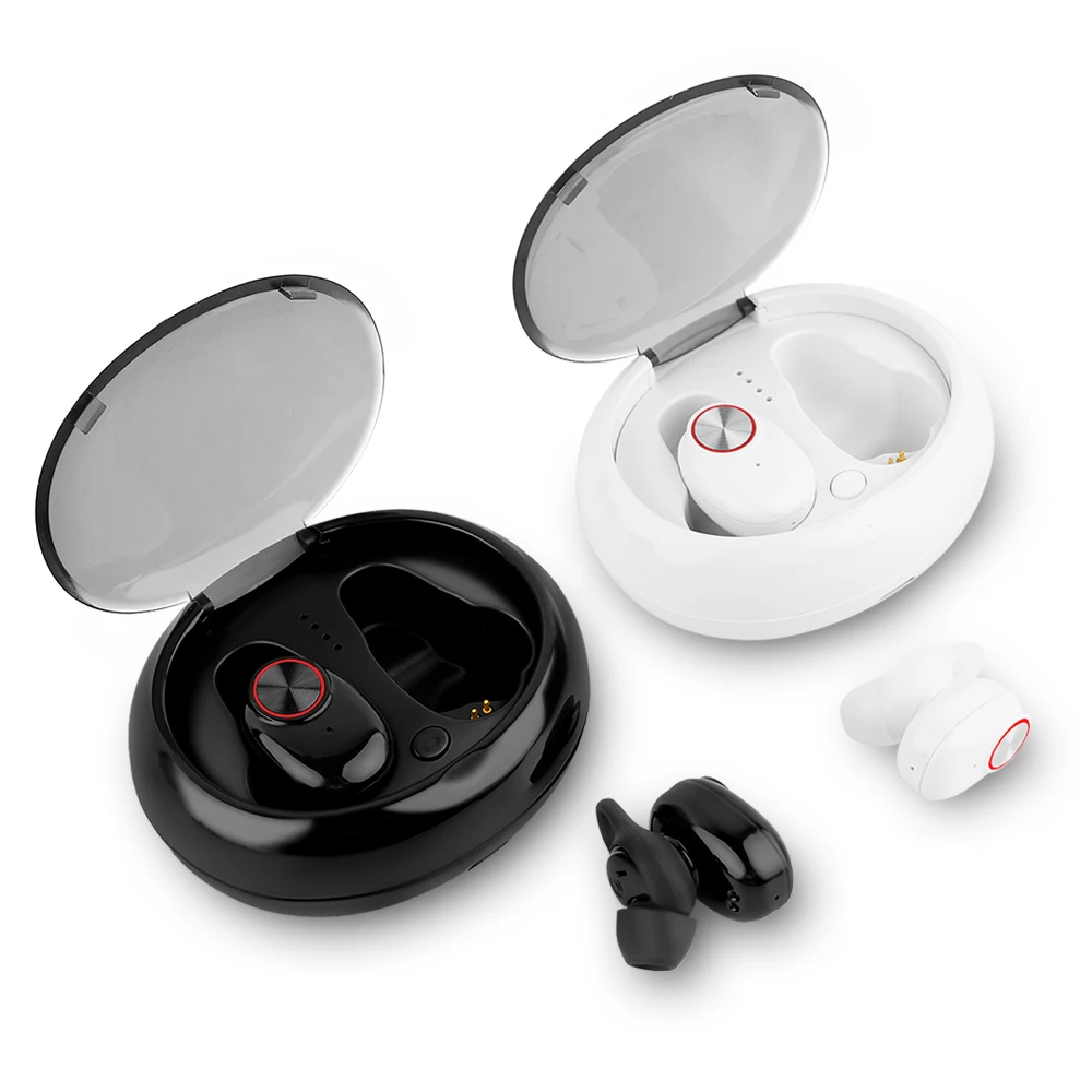 

2018 TWS Bluetooth 5.0 Earphone Wireless Headset Handsfree Stereo Music QI-Enabled With Charging Box IPX6 Waterproof mini Earbud