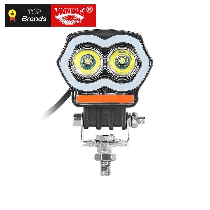 

WINING 2018 1pc 20W LED Work light Red Blue Strobe Offroad Light LED Driving Spotlight Street Moto ATV Fog Motorbike HeadLight