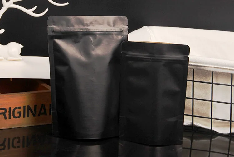 50 шт./лот матовый черный стоячий бумажный матовый оконный пакет для закусок, печенья, чая, кофе, упаковочный пакет, бумажные подарочные пакеты с окошком