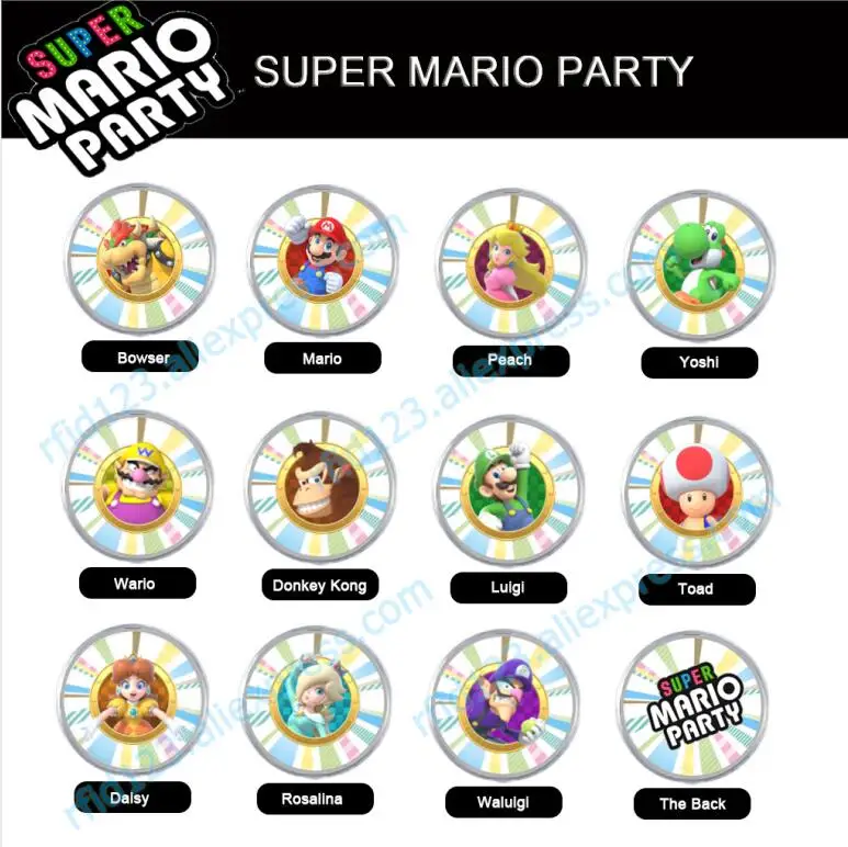 

Super Mario Party Amiibo NFC Coin Tag Luigi Bowser Wario