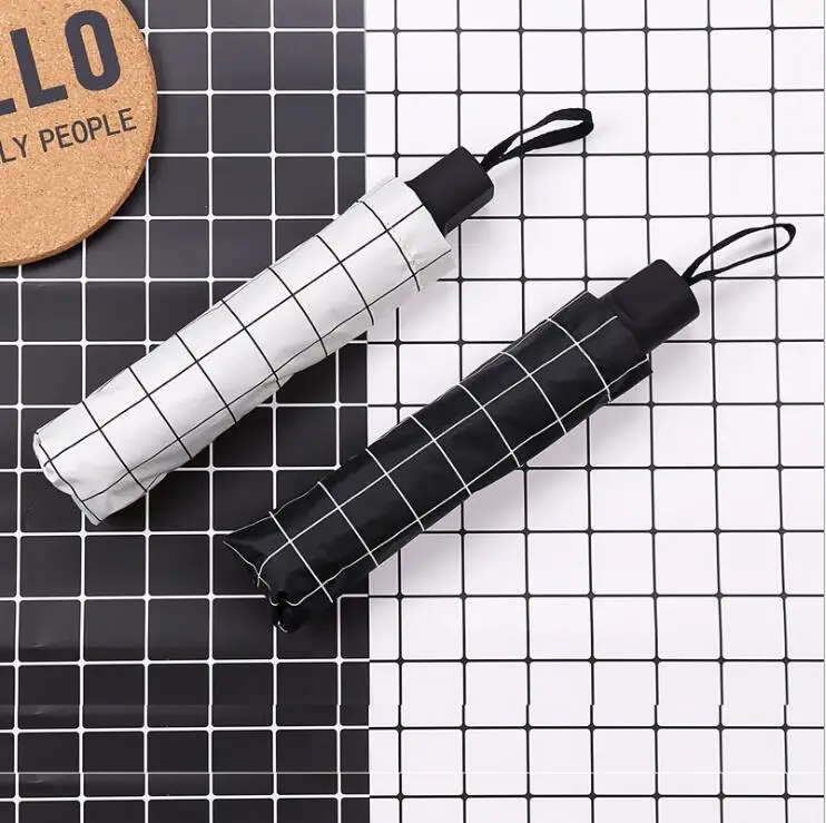 

Umbrella checkered feather black plastic sunscreen sun umbrella female