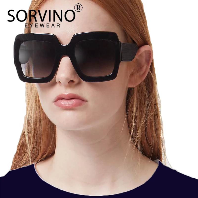 

SORVINO Retro Designer Men Oversized Bee Square Sunglasses Women Luxury Brand 2018 Fashion Crystal Big Sun Glasses Shades SP232