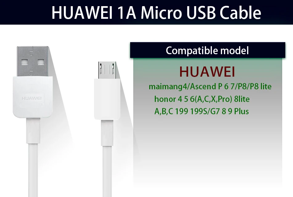 Huawei Зарядное устройство Micro USB кабель 1 м 1A Honor 4a 4c 4x 5a 5c 5x 6a 6c 6x 6s P6 P7 P8 lite G7 G8 G9 Plus Pro зарядный кабель