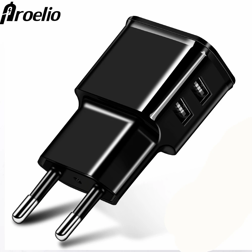 

Proelio Dual USB Charger 5V 2A Fast Charging For iphone Samsung Xiaomi Huawei Mobile Phone Charger Adapter Travel Wall Charger