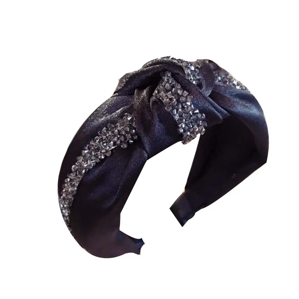 

New Women Rhinestone Bowknot Hairband Wide Head Band Party Headwrap