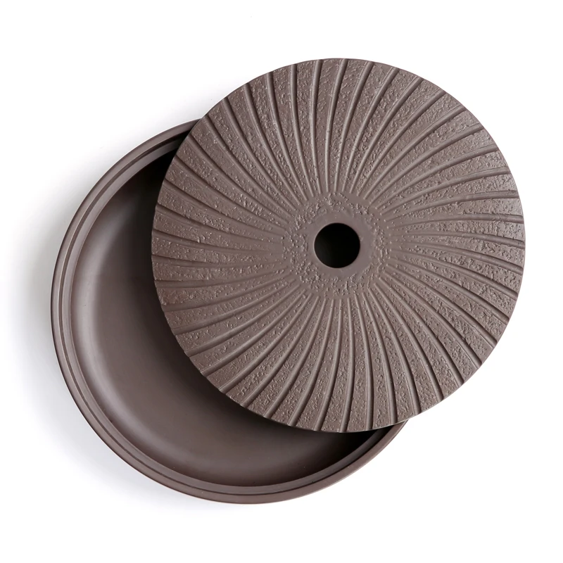 Cena PINNY Yixing purpurowa glina okrągła taca herbaciana 20.7*20.7*4.2cm chińska ceremonia parzenia herbaty stół ręcznie robiona herbata kung fu taca czajniczek rzemiosło taca