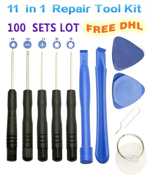 

X 100 Set 11 In 1 Mobile CellPhone Opening Pry Repair Tool Kit Screwdrivers Tools Disassembly For iPhone 4 5S 6 Plus For Samsung