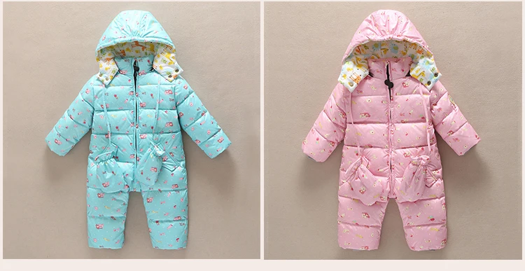 Dollplus/Детские комбинезоны; комбинезон для девочек на утином пуху; Зимний Детский комбинезон с капюшоном; теплые комбинезоны для новорожденных; Детский комбинезон для мальчиков
