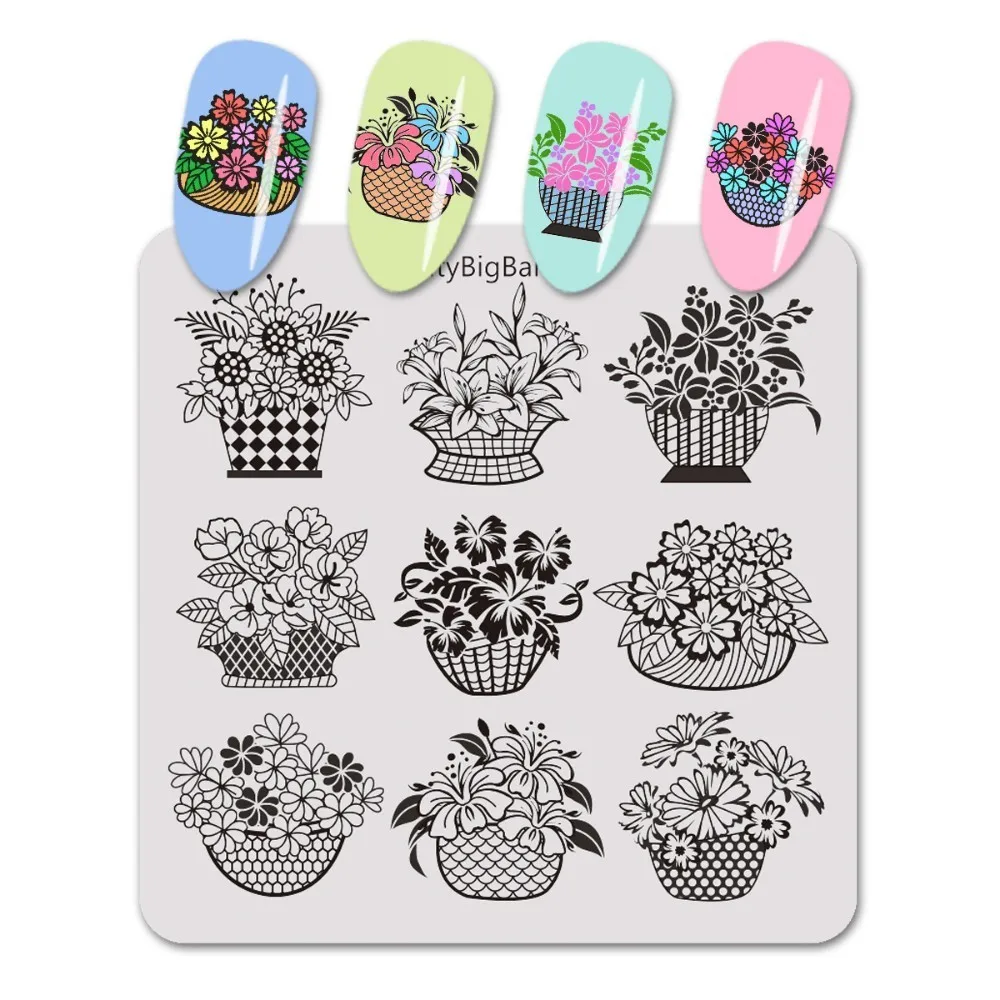 Beautybigbang Stamping Plates 6*12cm Halloween Skull Terror Pattern Printing Image Stencil Nail Art Stamping Plate XL-026 - Цвет: FL0038-1A