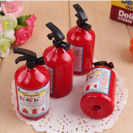 

52 Pcs Per Lot Creative Cute Kawaii Fire Extinguisher Shape Pencil Sharpener Student Fire Fighter Tool Pencil Sharpener
