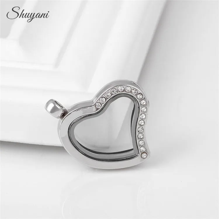 10pcs-lot-Wholesale-Heart-Charms-Locket-Magnetic-Glass-Floating-Locket-with-Rhinestones-Pendant-chains-included-for