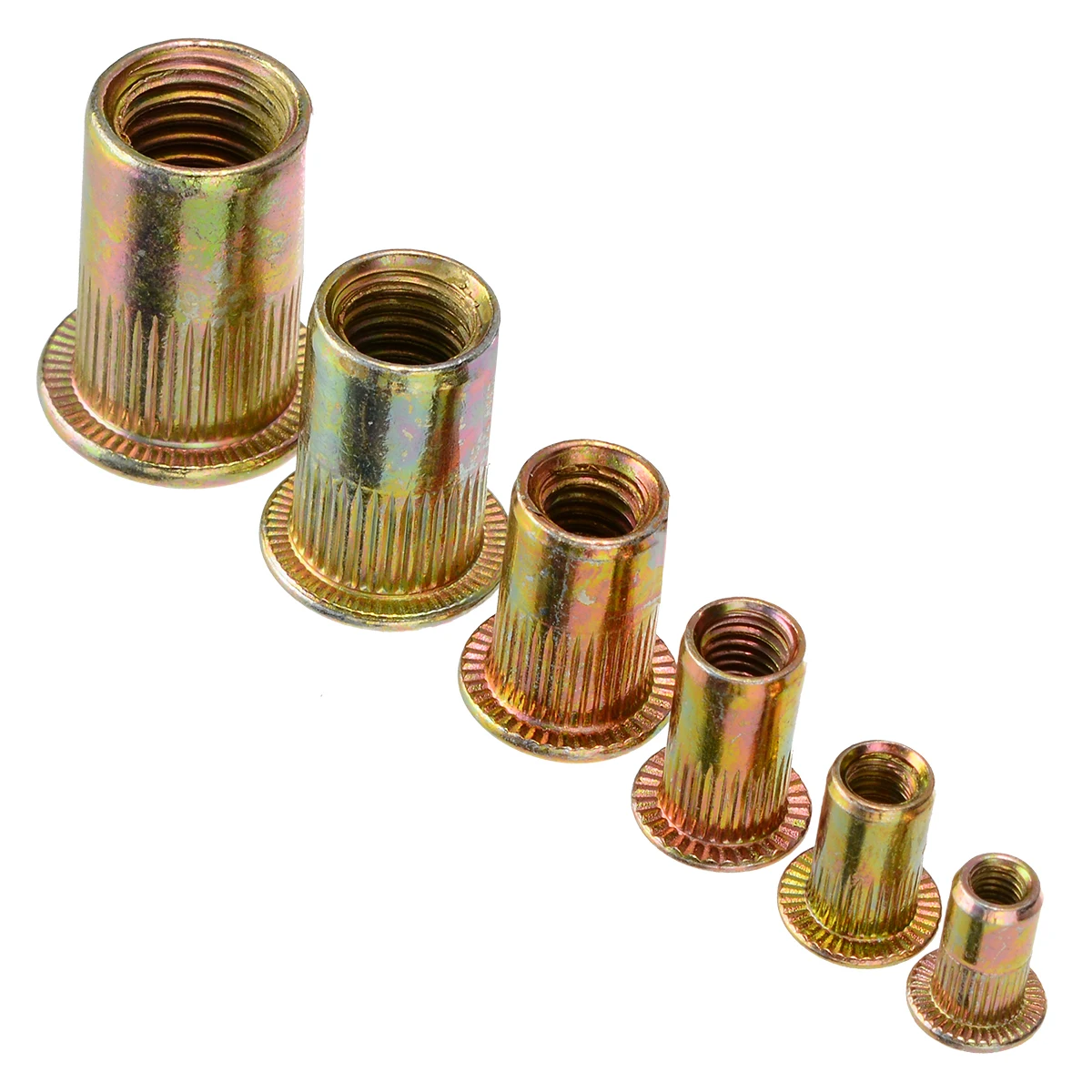 175pcs/box Threaded Insert Nutsert M3/M4/M5/M6/M8/M10 Rivet Nut Kit Mixed Zinc Steel Rivnut For Construction Machinery