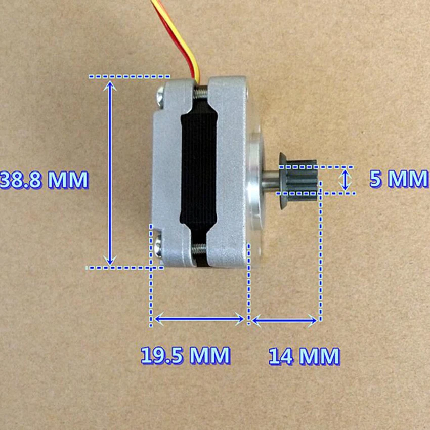 39 мм полый вал гибридный шаговый двигатель 2 фазы 4 провода квадратный 0,9 градусов 0,13 N. m шаговый двигатель
