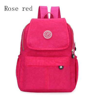 Школьный рюкзак для девочек-подростков Mochila Feminina, женские рюкзаки, нейлоновый водонепроницаемый повседневный рюкзак для ноутбука, женский рюкзак - Цвет: Rose red