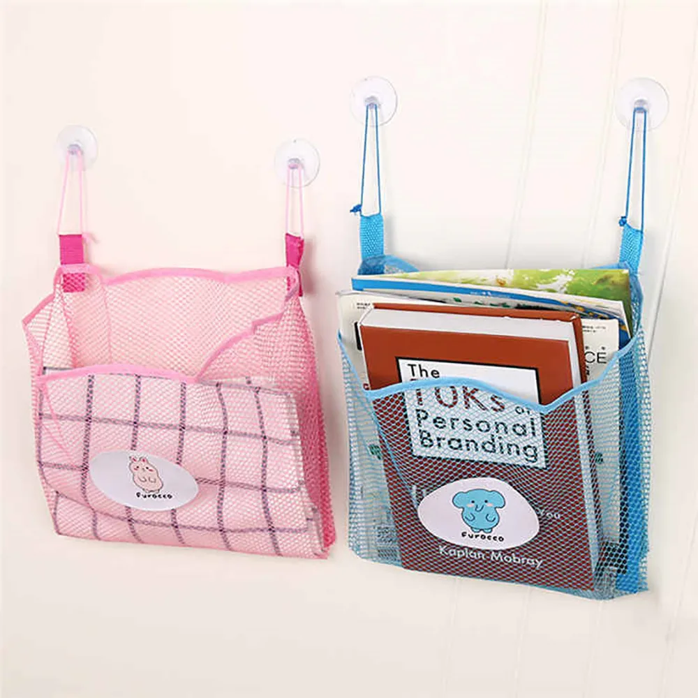 

Latest Wall Hanging Storage Bag Bathroom Kitchen Mesh Baby Kids Organizer Net Bath Time Tidy Toy Suction Cup Bag Container