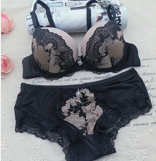 french knickers set DKERT French brand ABC cup sexy push up bra set women's fashion lace underwear set intimate noble young girl bra brief sets white bra and panty sets Bra & Brief Sets