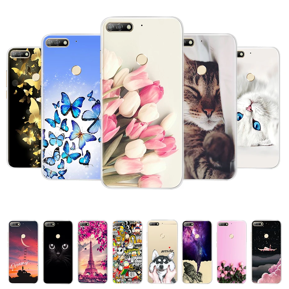 

For Huawei Honor 7C Case 5.7 Soft Silicone Transparent TPU Phone Case For Huawei Honor 7C 7 C Back Cover AUM-L41 Russian Version
