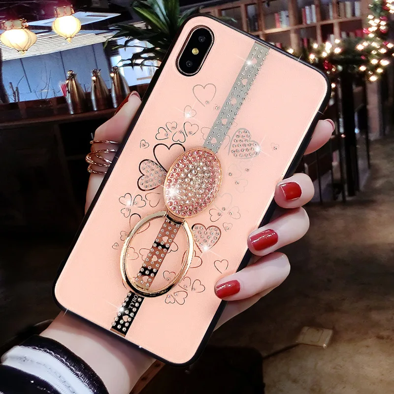 

YY for Apple iphone xs max case luxury mobile phone shell new iphone XR silicone shell bracket diamond iphonexs protective cover