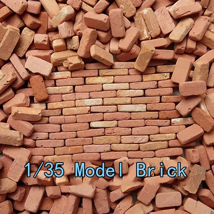 

528pcs 1/35 Scale WW2 European Building Scene Architectural Model Material Red and White Plaster Brick Wall Brick Diorama