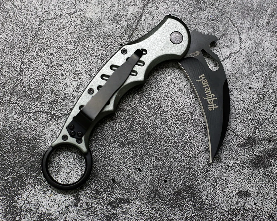 Newest Karambit Knife Outdoor Hunting Survival Tools Knife Pocket Folding Key Knife Outdoor Survival Tool Hand Tool knives - Цвет: Черный