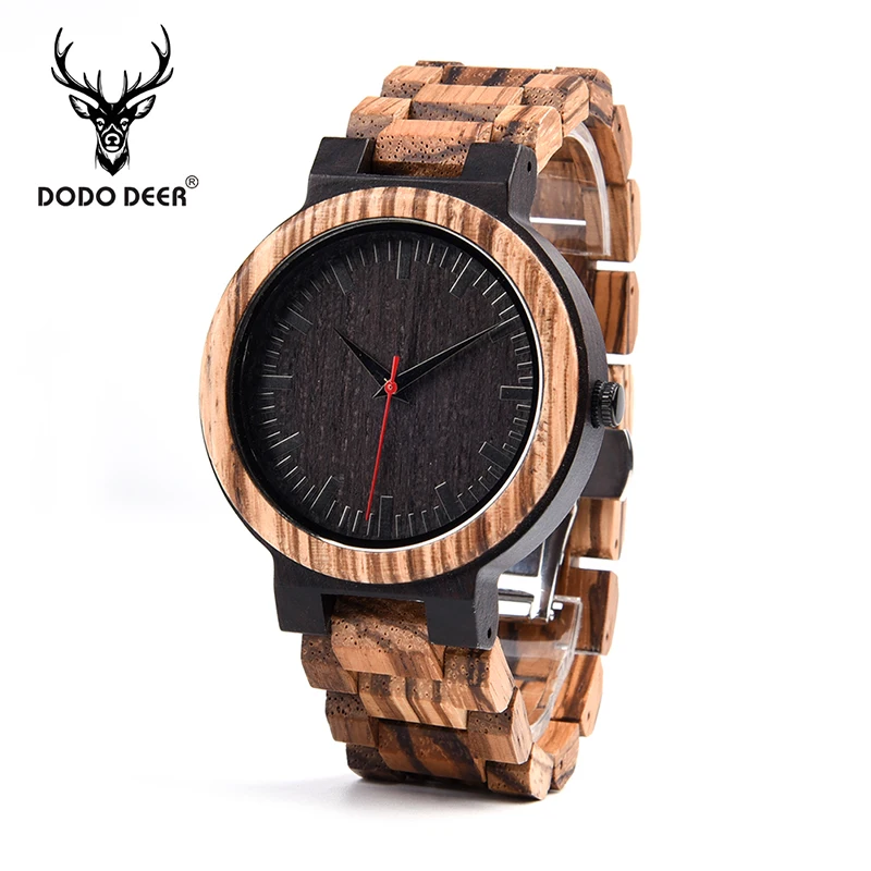 

DODO DEER Wooden Watch Men Fashion Simple Retro Gentlem Quartz Wristwatches Custom Logo Personalized Drop Shipping A03-1